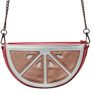 Charming Charlie Novelty Purse – Coral Orange Slice Design, Medium